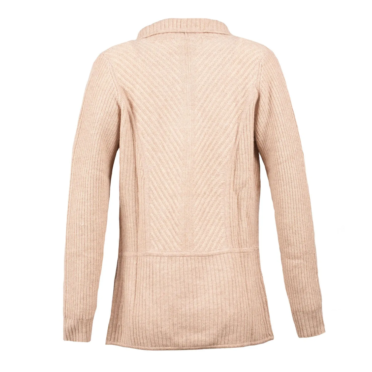 100% Cashmere Ladies Textured Jacket Sand Beige