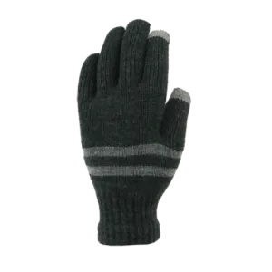 ACRYLIC KNIT TOUCHSCREEN GLOVE - BLACK