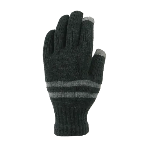 ACRYLIC KNIT TOUCHSCREEN GLOVE - BLACK