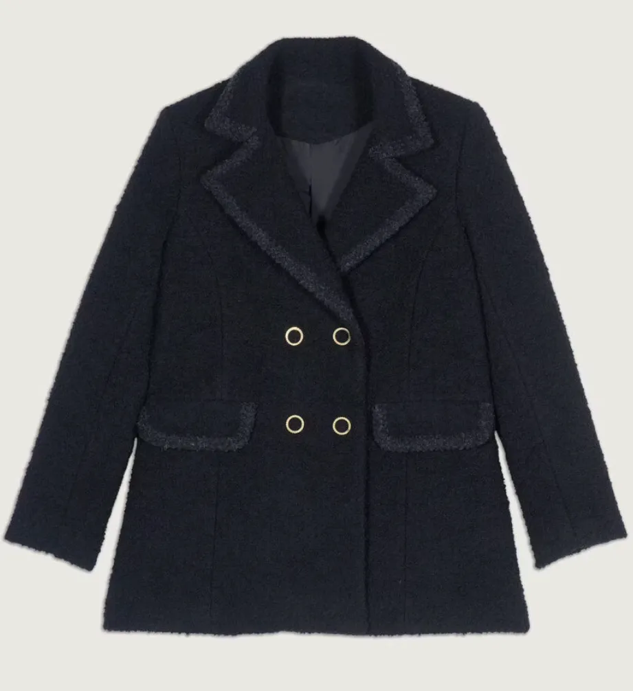 Ba&sh Flo Double Breasted Bouclé Coat