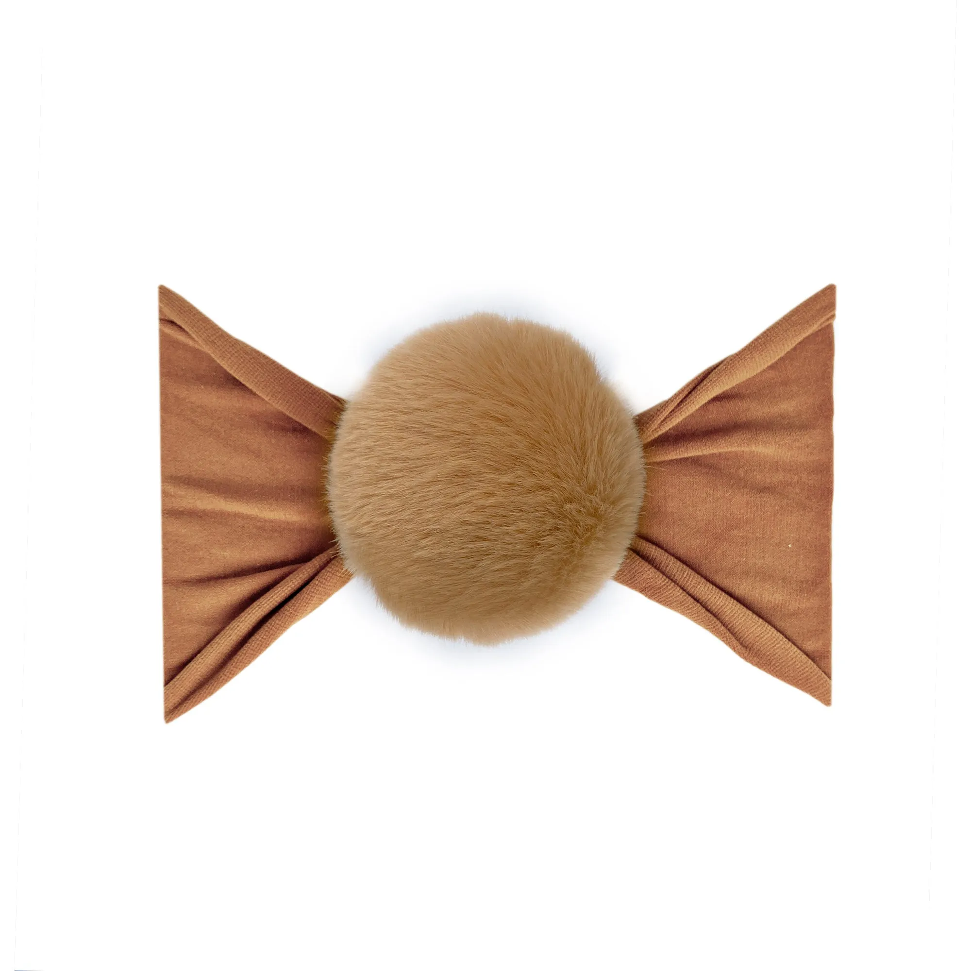 Baby Bling Camel Luxe Fur Pom Headband