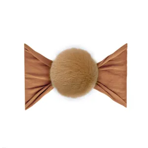 Baby Bling Camel Luxe Fur Pom Headband