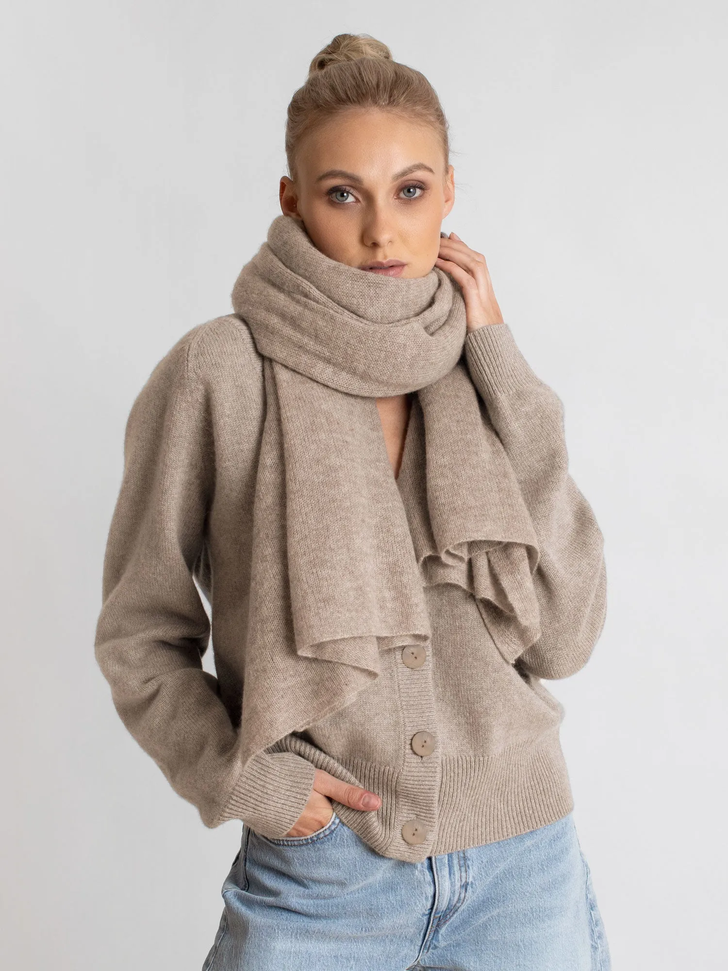 Cashmere cardigan "Eir" - toast