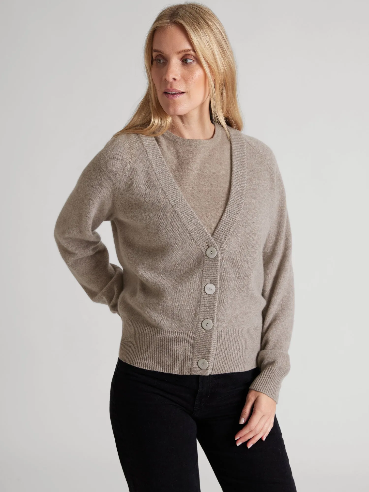 Cashmere cardigan "Eir" - toast