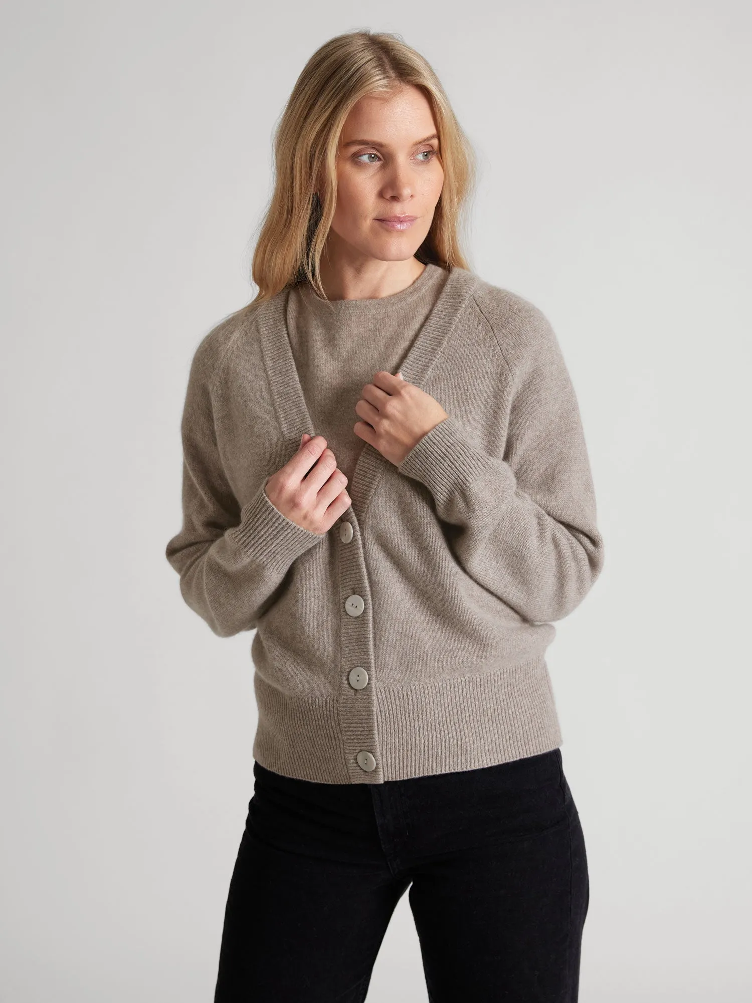 Cashmere cardigan "Eir" - toast