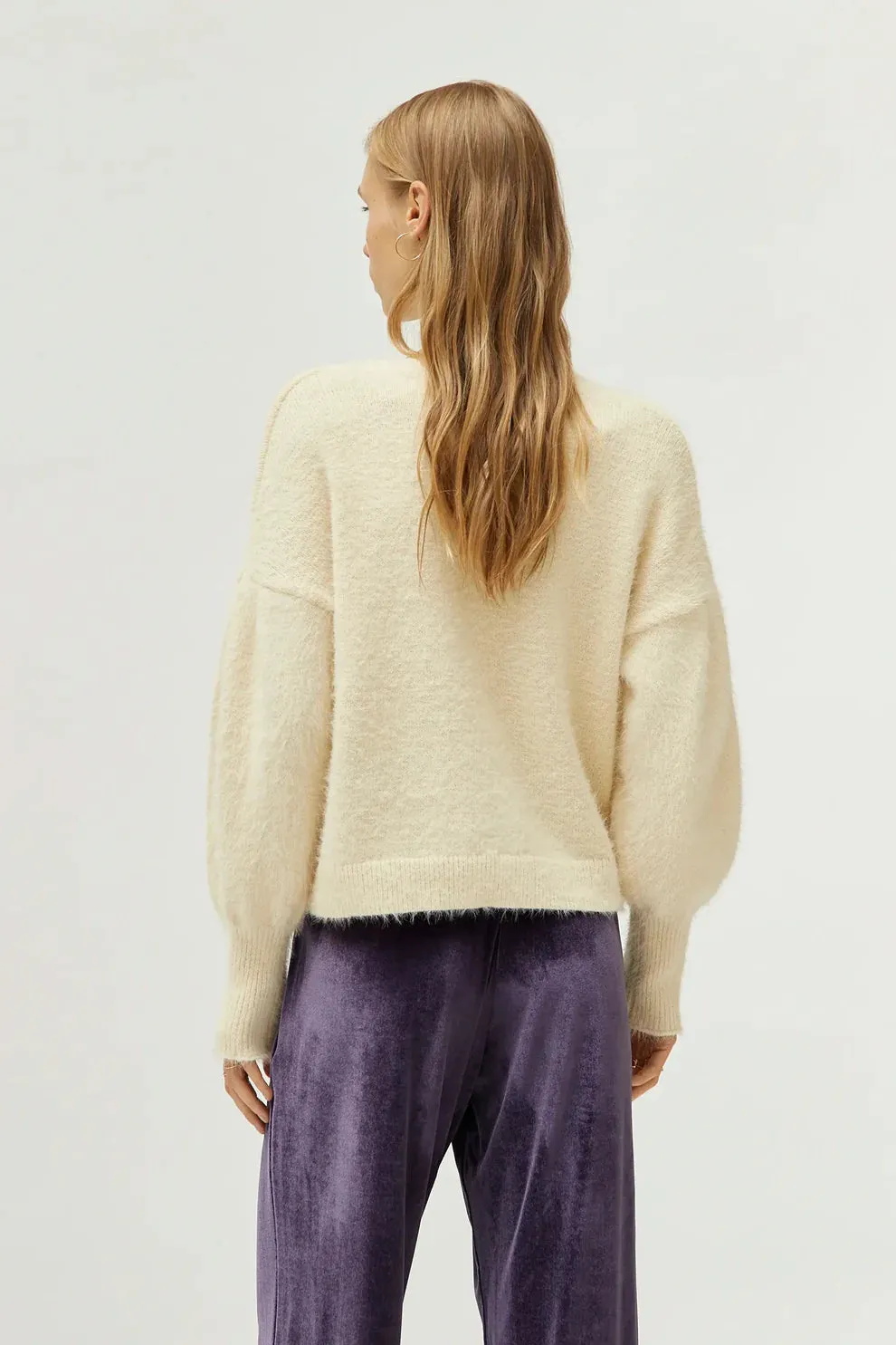 Compania Fantastica Buttermilk Textured Knit Sweater