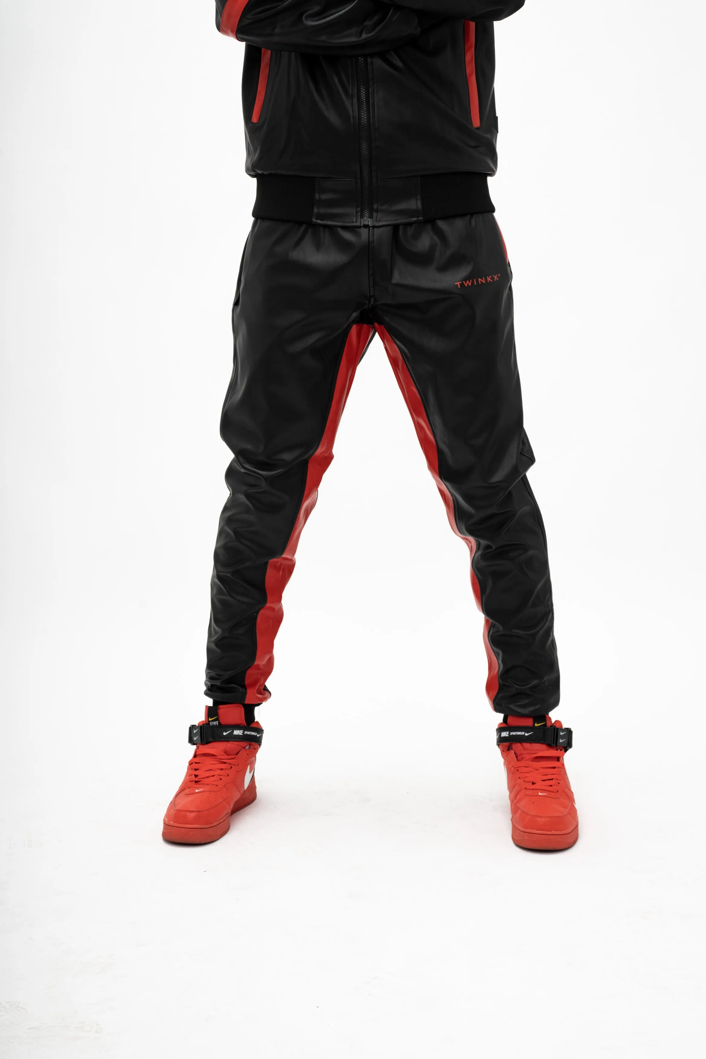 datingstar pants I black/red I vegan leather