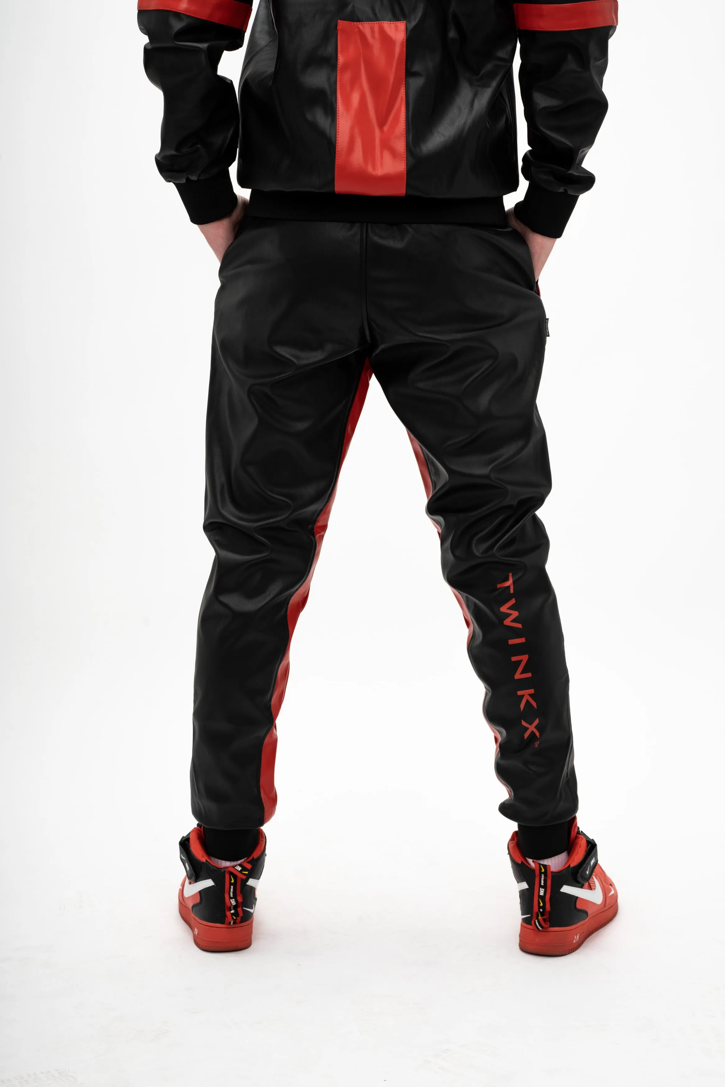 datingstar pants I black/red I vegan leather