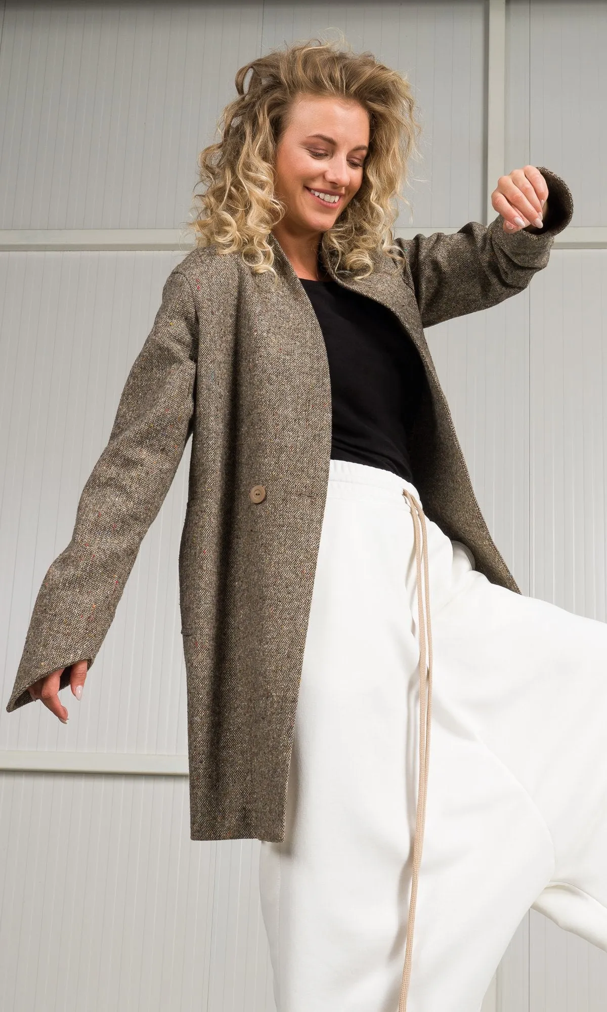 Donegal Tweed Cocoon Coat