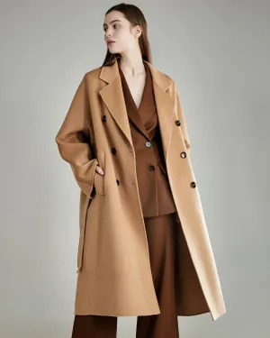 Double-breasted Belted Wool Coat