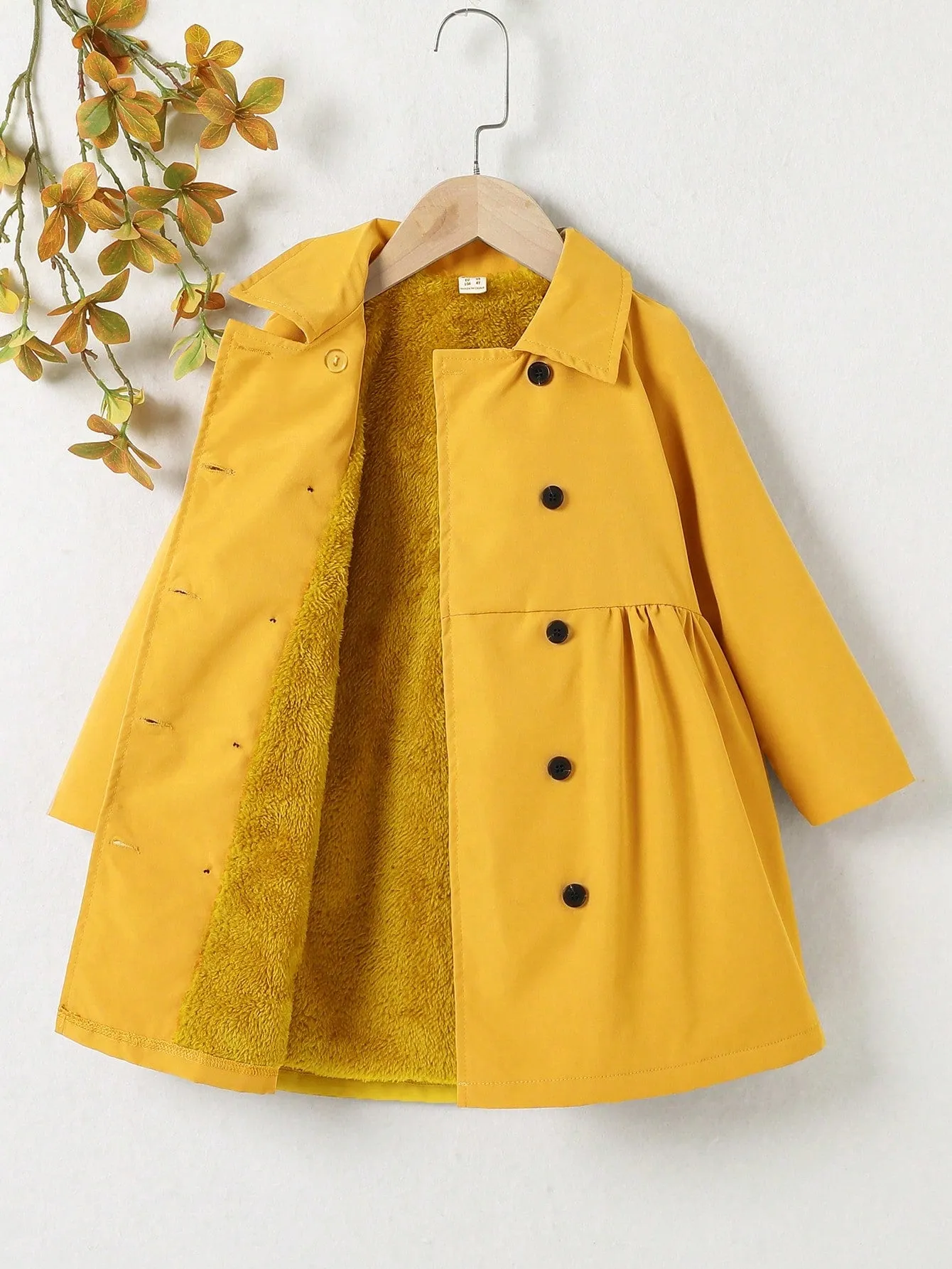 Double breasted coat women|Young Girl Raglan Sleeve Double Breasted Teddy Lined Coat