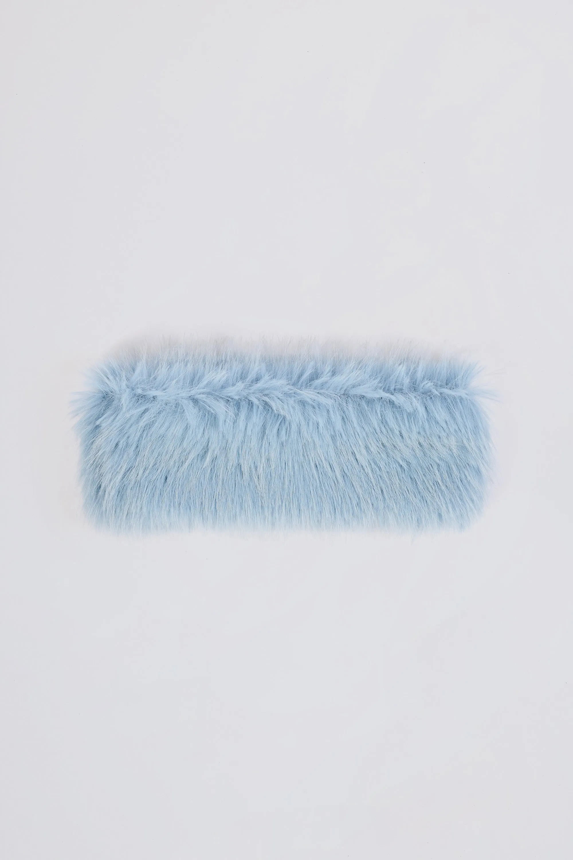 Faux-Fur Headband in Ice Blue