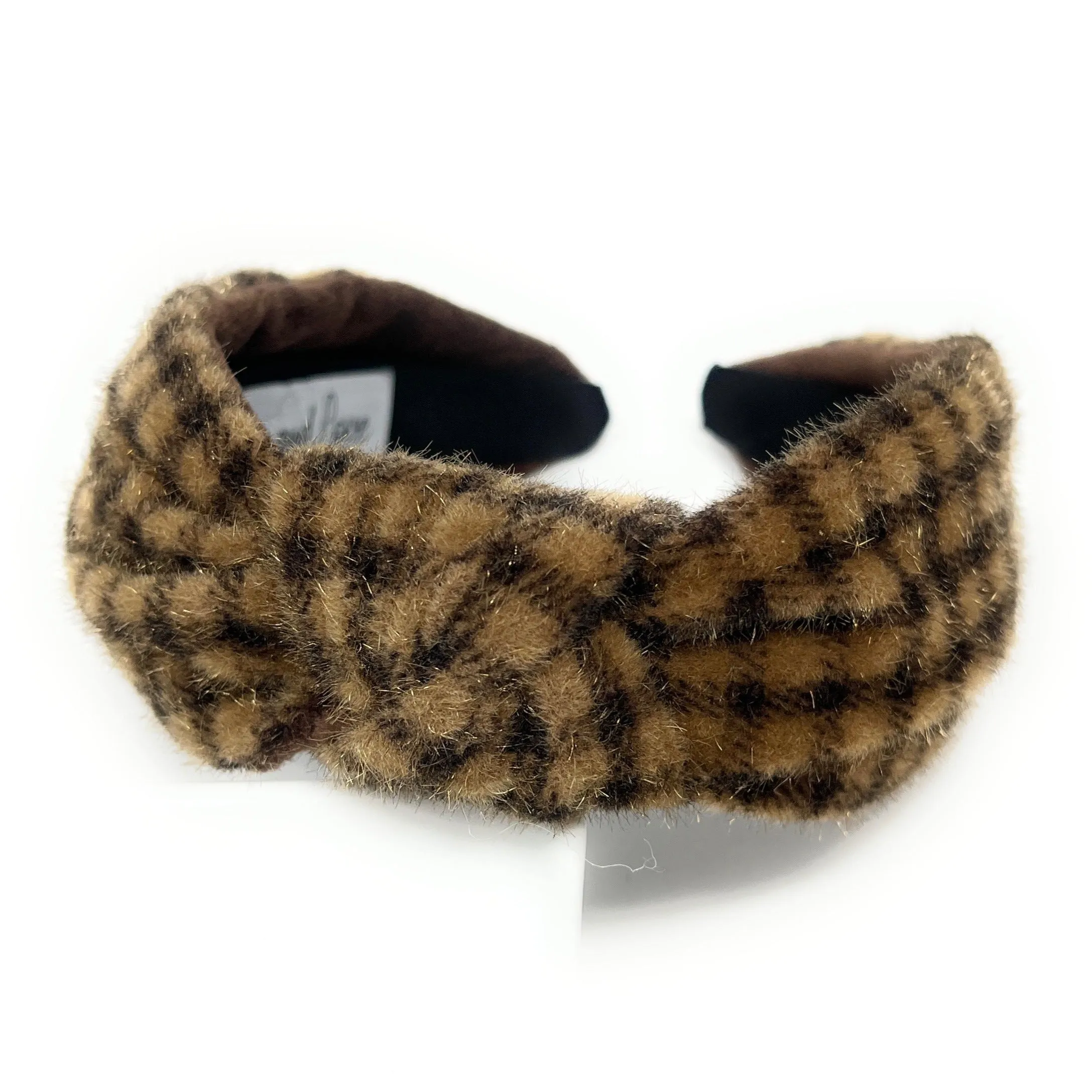 Faux Fur Plaid Knot Headband