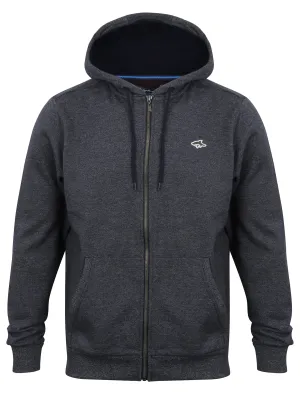 Frampton Speckled Marl Zip Through Hoodie in True Navy - Le Shark