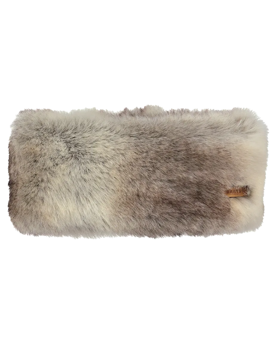 Fur Headband in Heather Brown