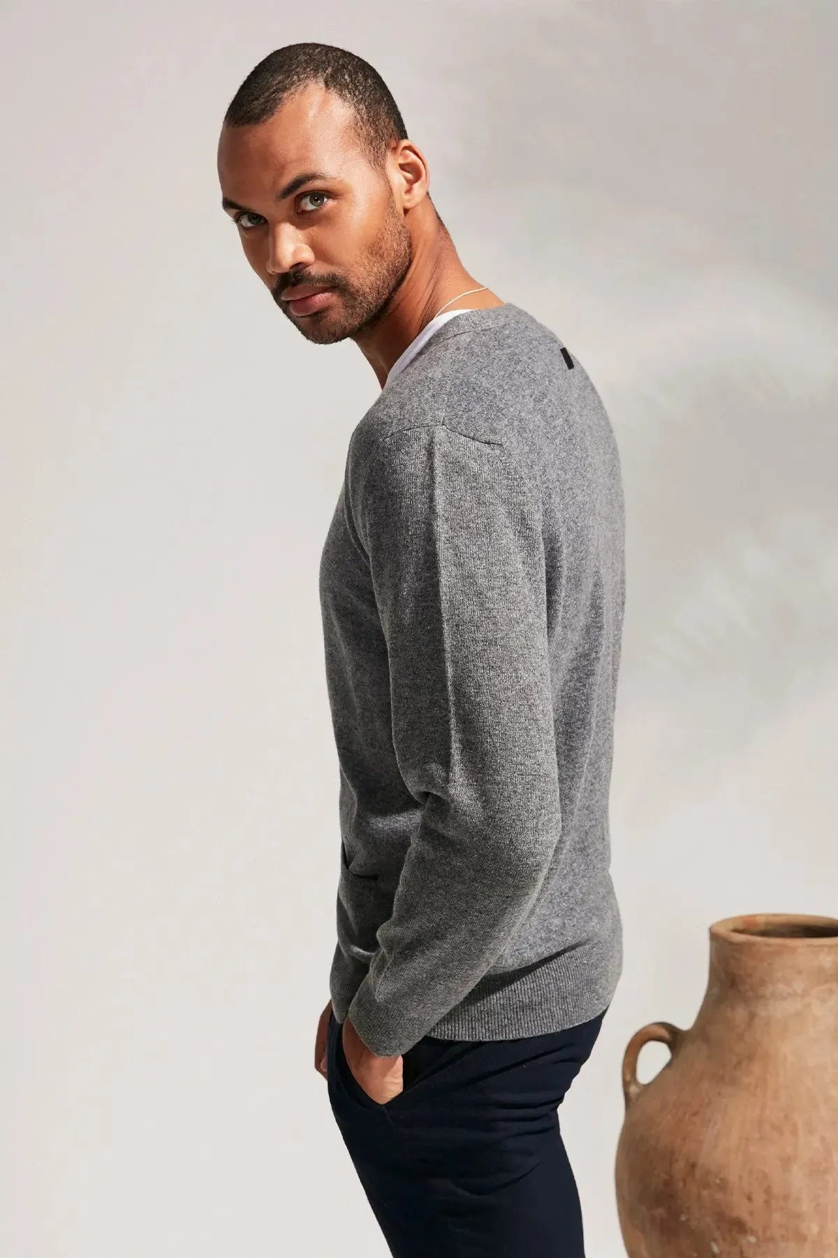 Gray Melange Pure Cashmere Arma Men's Cardigan