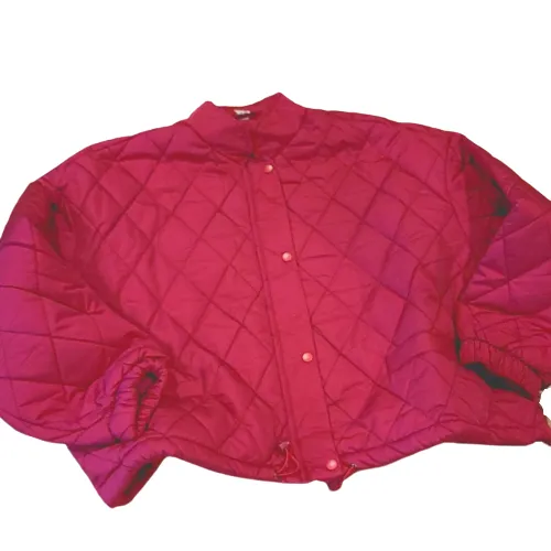 Hyfve Hottest Pink Magenta Quilted Boxy Puffer Jacket