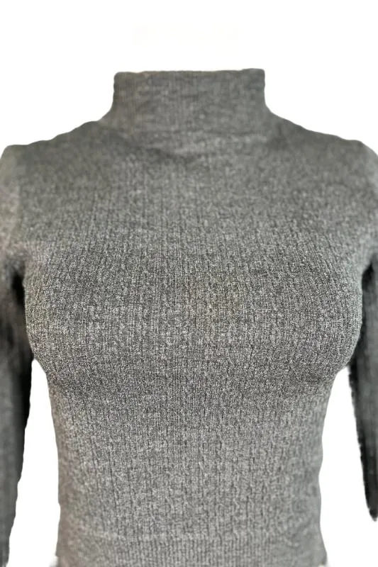 Mock Neck Long Sleeve Sweater Top