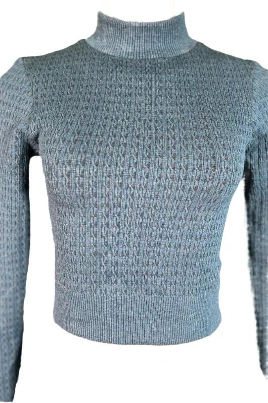 Mock Neck Long Sleeve Sweater Top