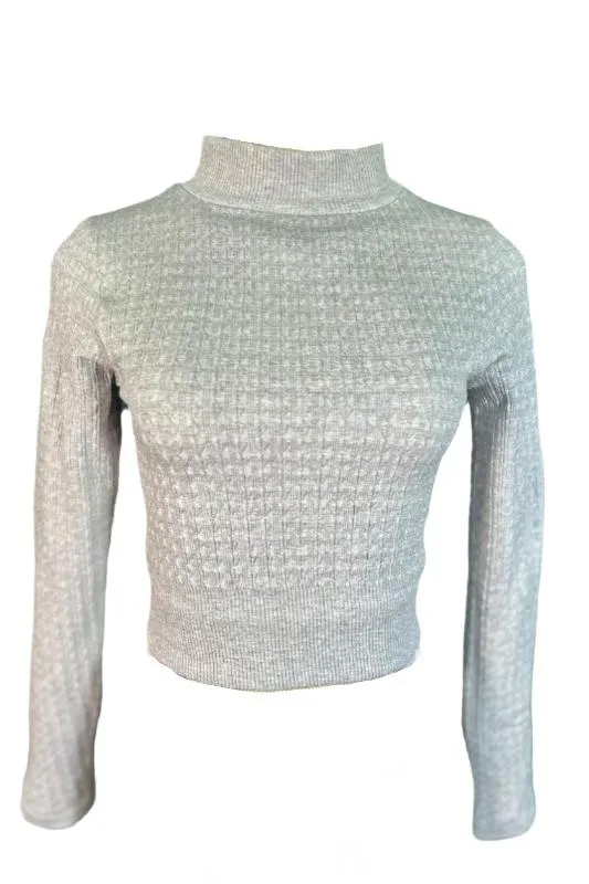 Mock Neck Long Sleeve Sweater Top