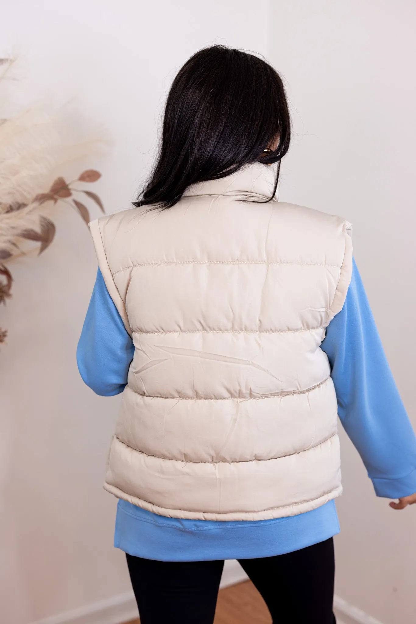 Mountain Views Ecru Puffer Vest