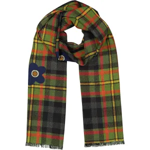 NARCISO - green, red and yellow prince of wales wool hand made scarf