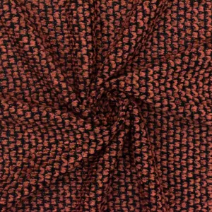 Old Orange-Black Texture Chenille Cotton-Acrylic Sweater Knit Fabric