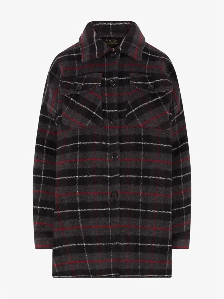 Oversized Nova Check Wool Blend Shacket