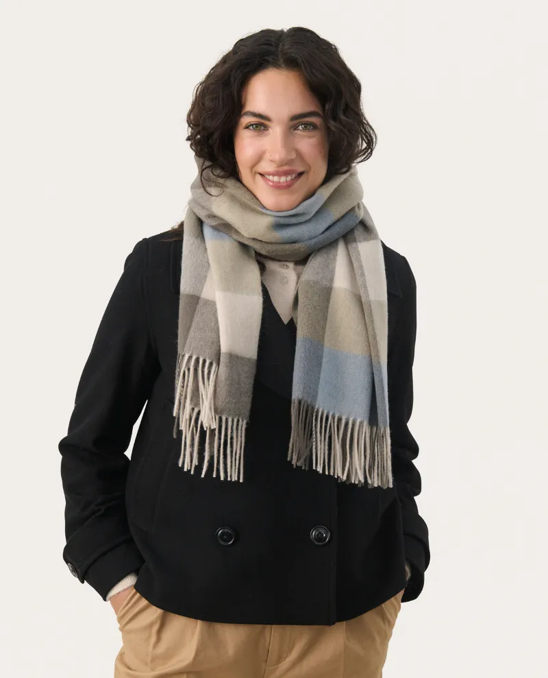 Part Two Kitha Smokey Olive Wool Scarf