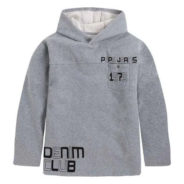 Pepe Jeans Teen Boys Luit Jr Hoodie Sweater Grey Marle