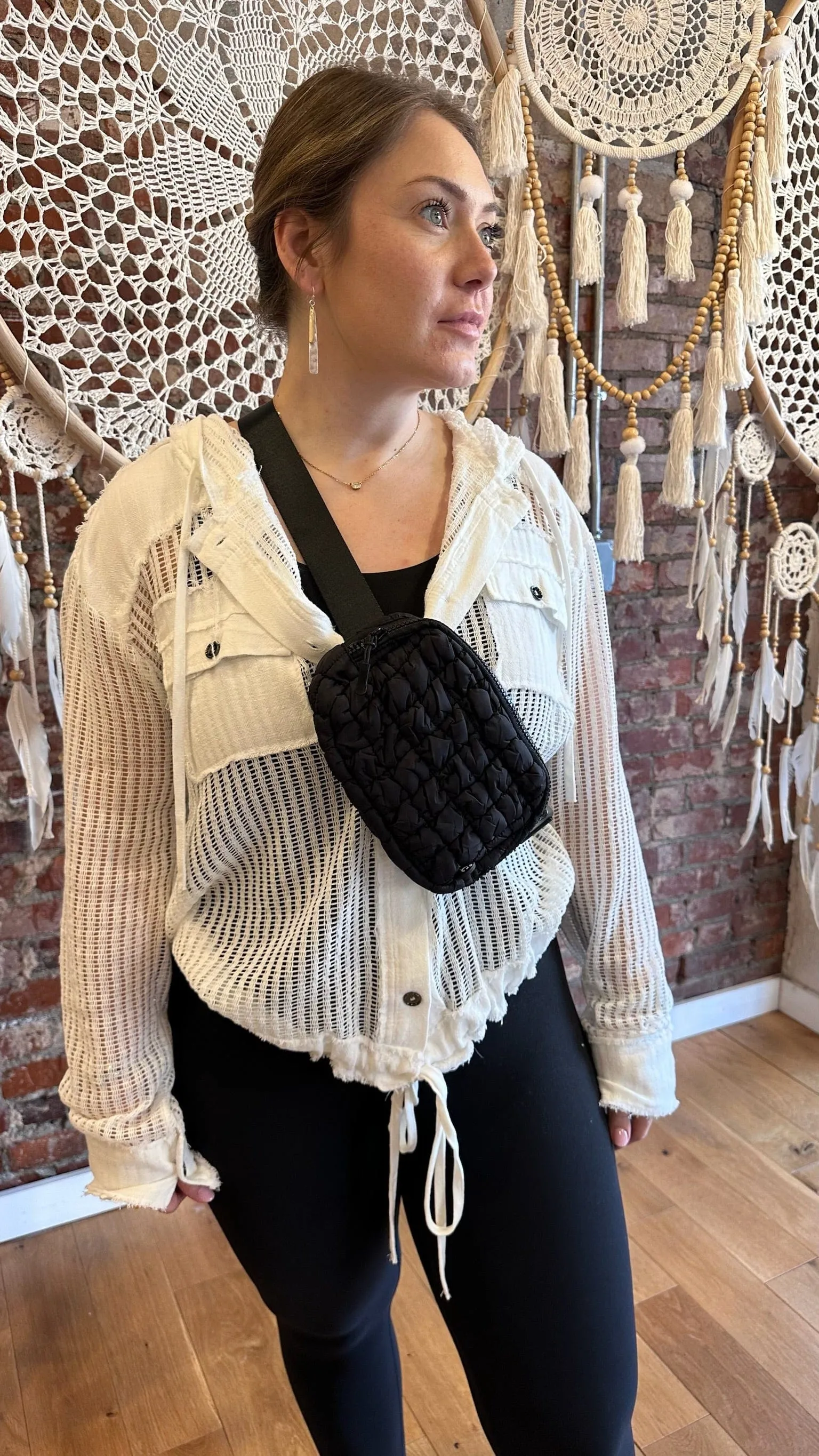 Quilted Puffer Sling Bag