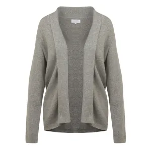 Ribbed Cashmere Cardigan in Silver Grey