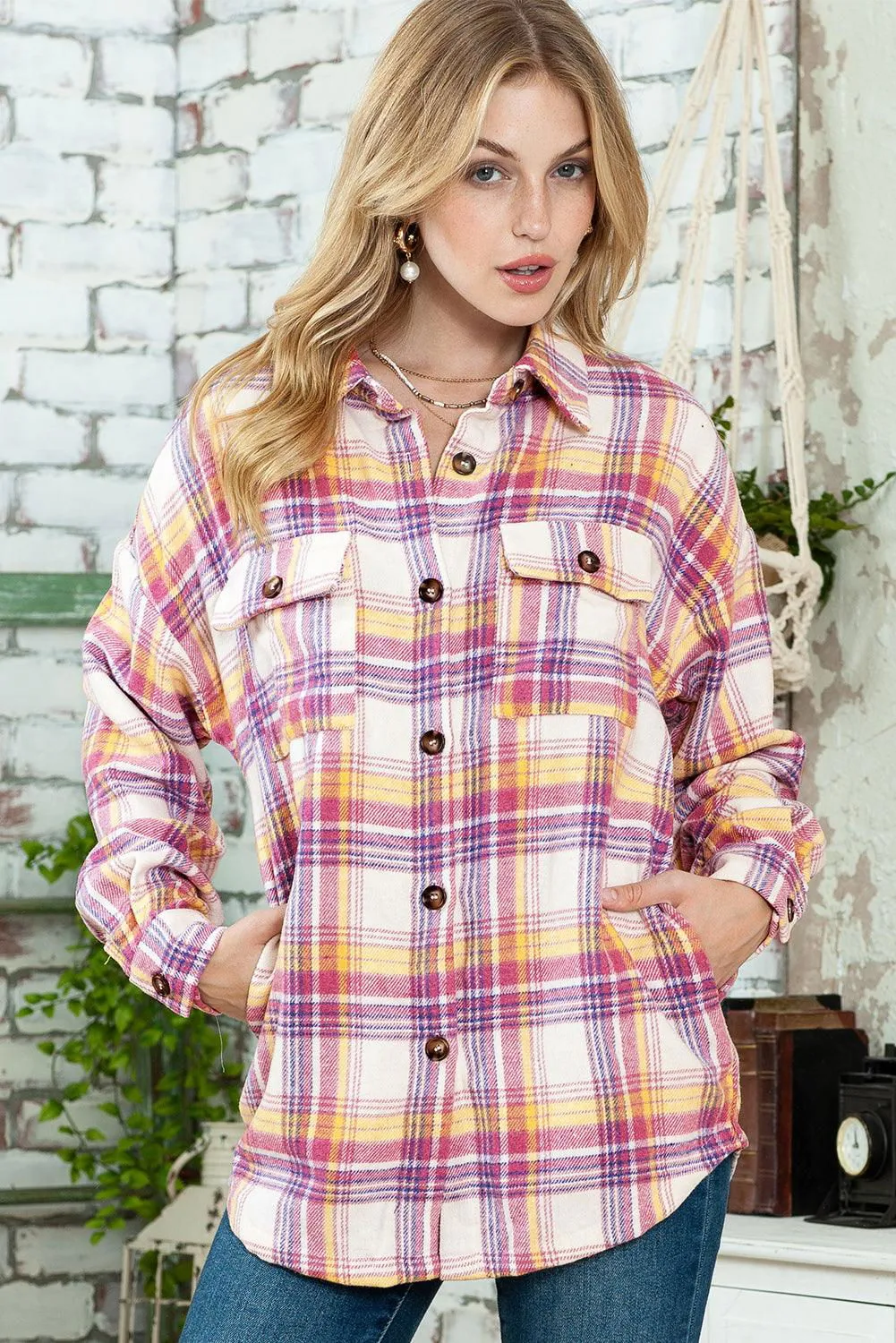 Rira Plaid Shacket with Pockets