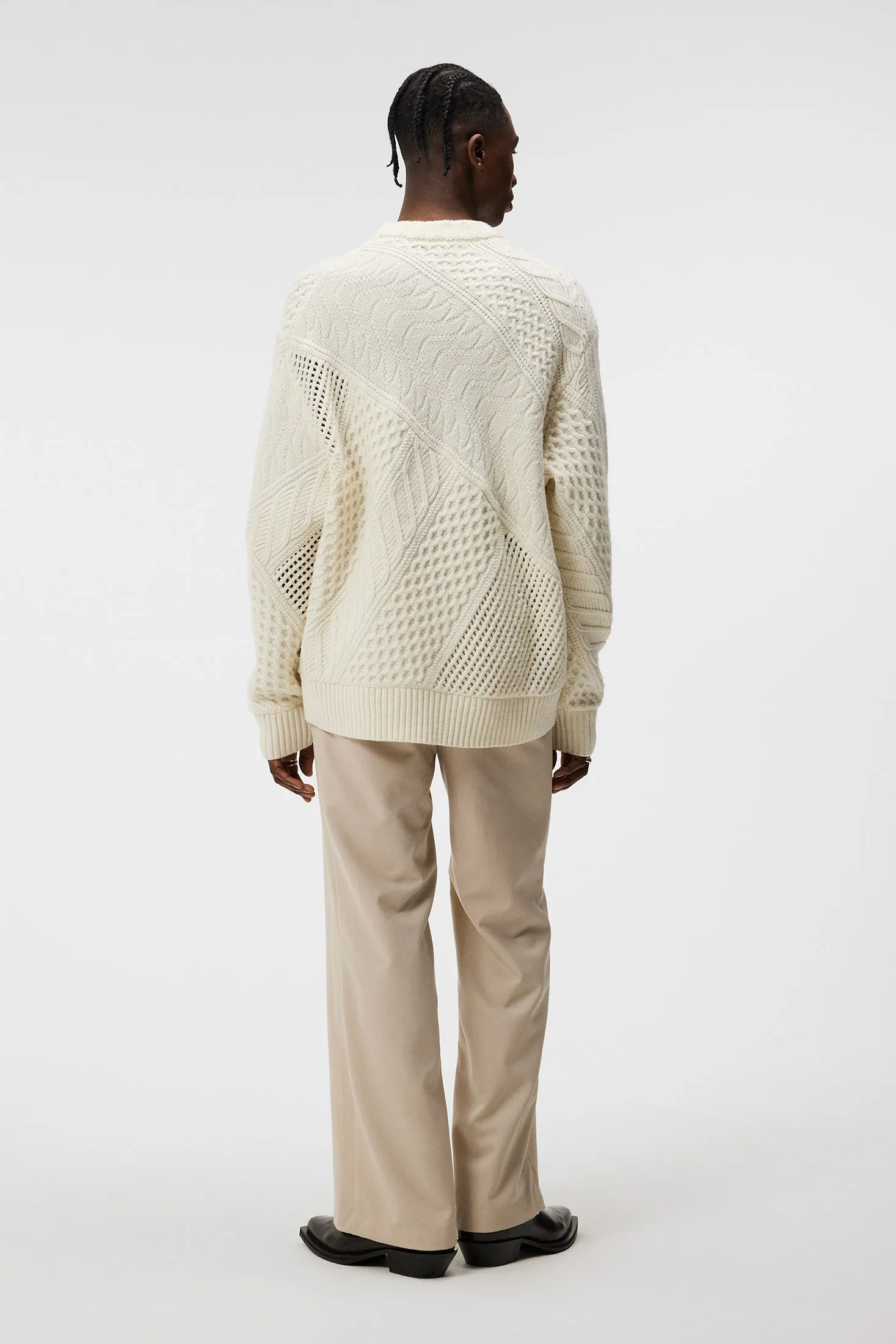 Savio Cable Knit Mock Neck / Cloud White