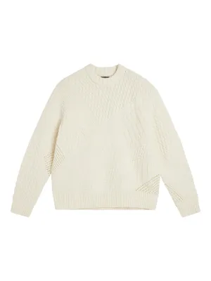 Savio Cable Knit Mock Neck / Cloud White