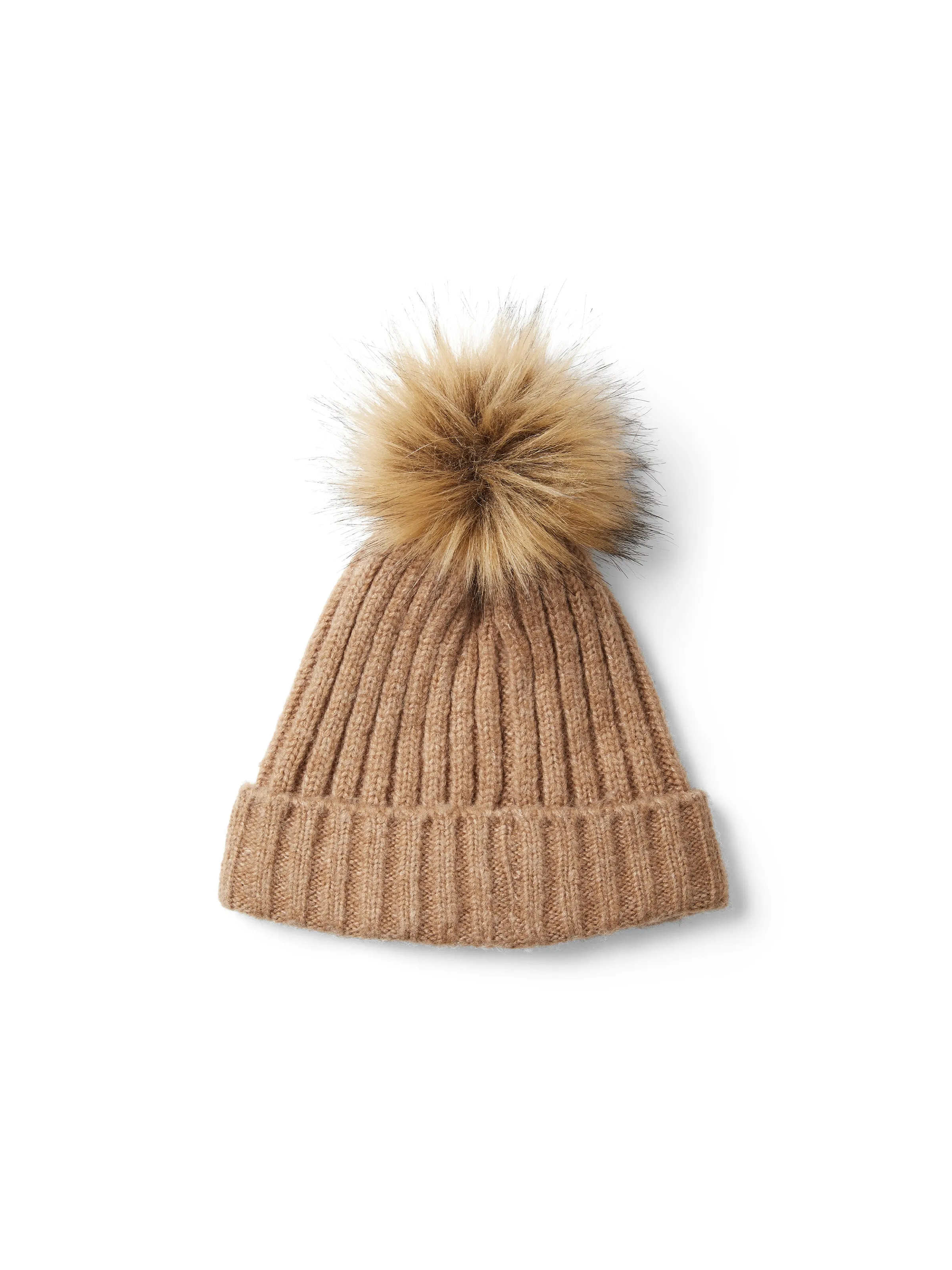 Signature Knitted Bobble Hat - Camel