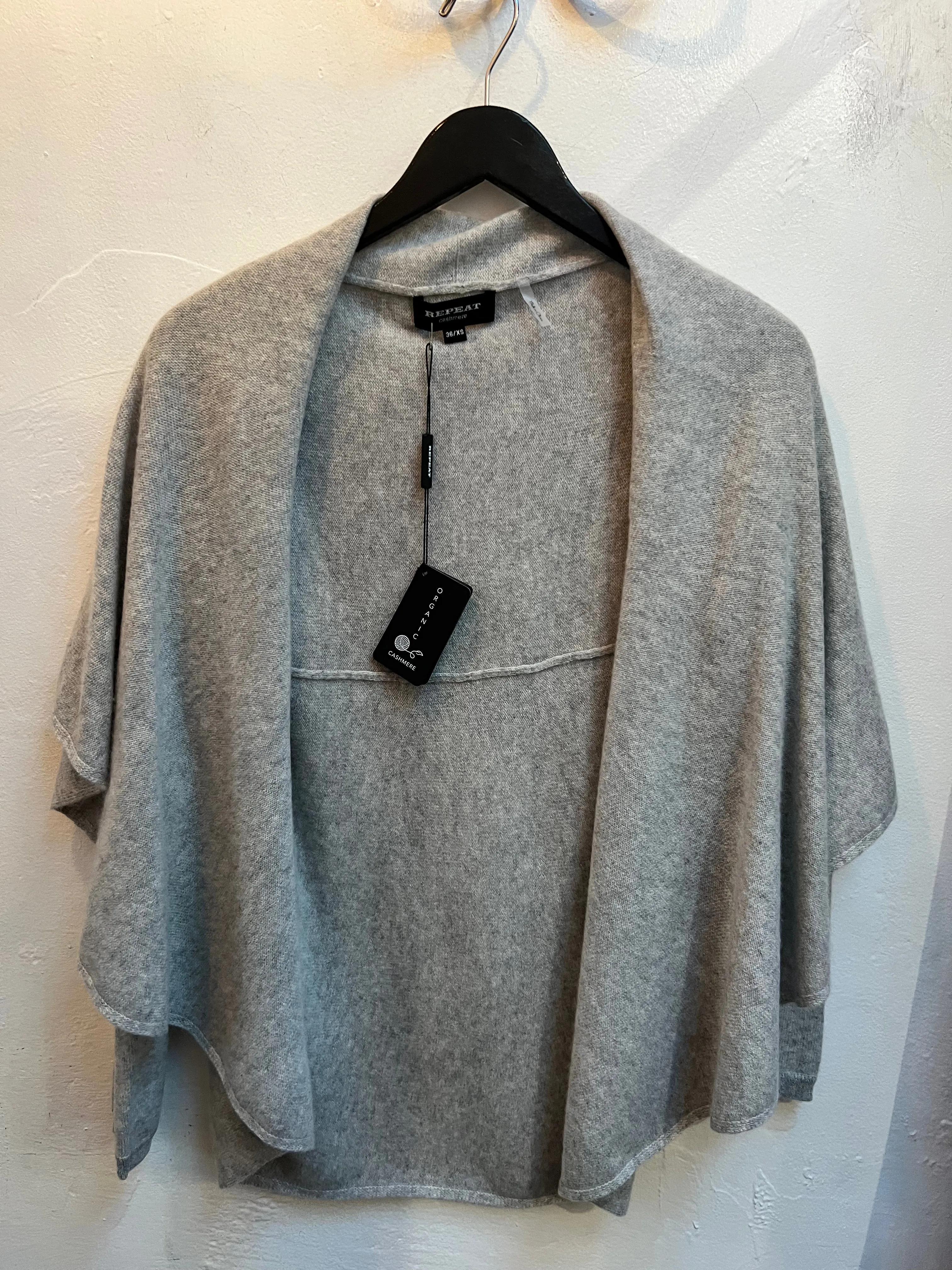 Silver Grey Shawl Cashmere Cardigan