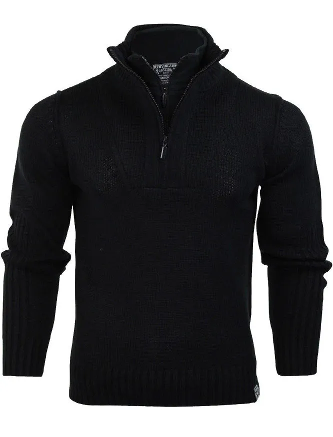 Someries Fleece Layer Insert Jumper in Black - Kensington