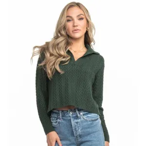 Southern Shirt Women's Textured Knit Polo Sweater