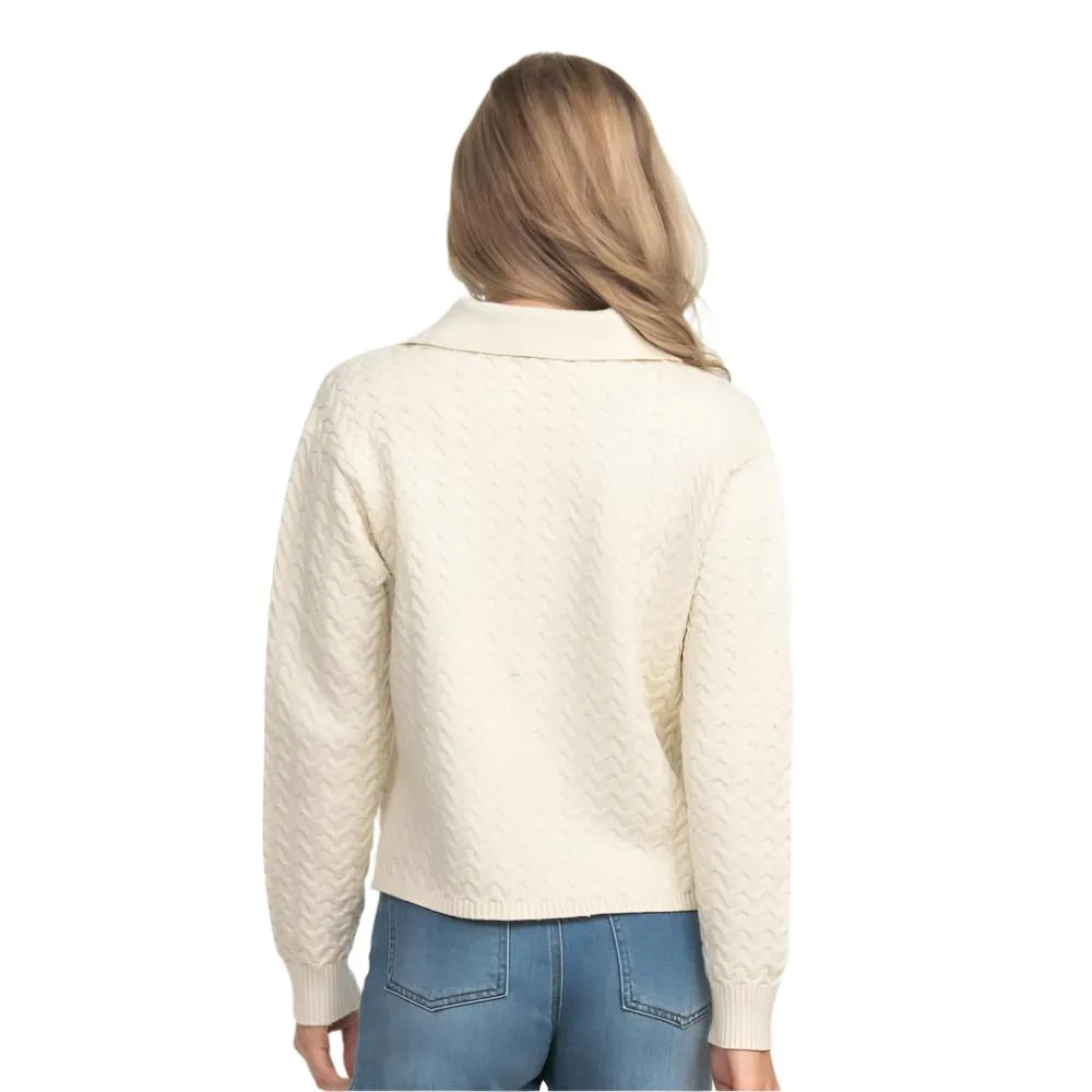 Southern Shirt Women's Textured Knit Polo Sweater