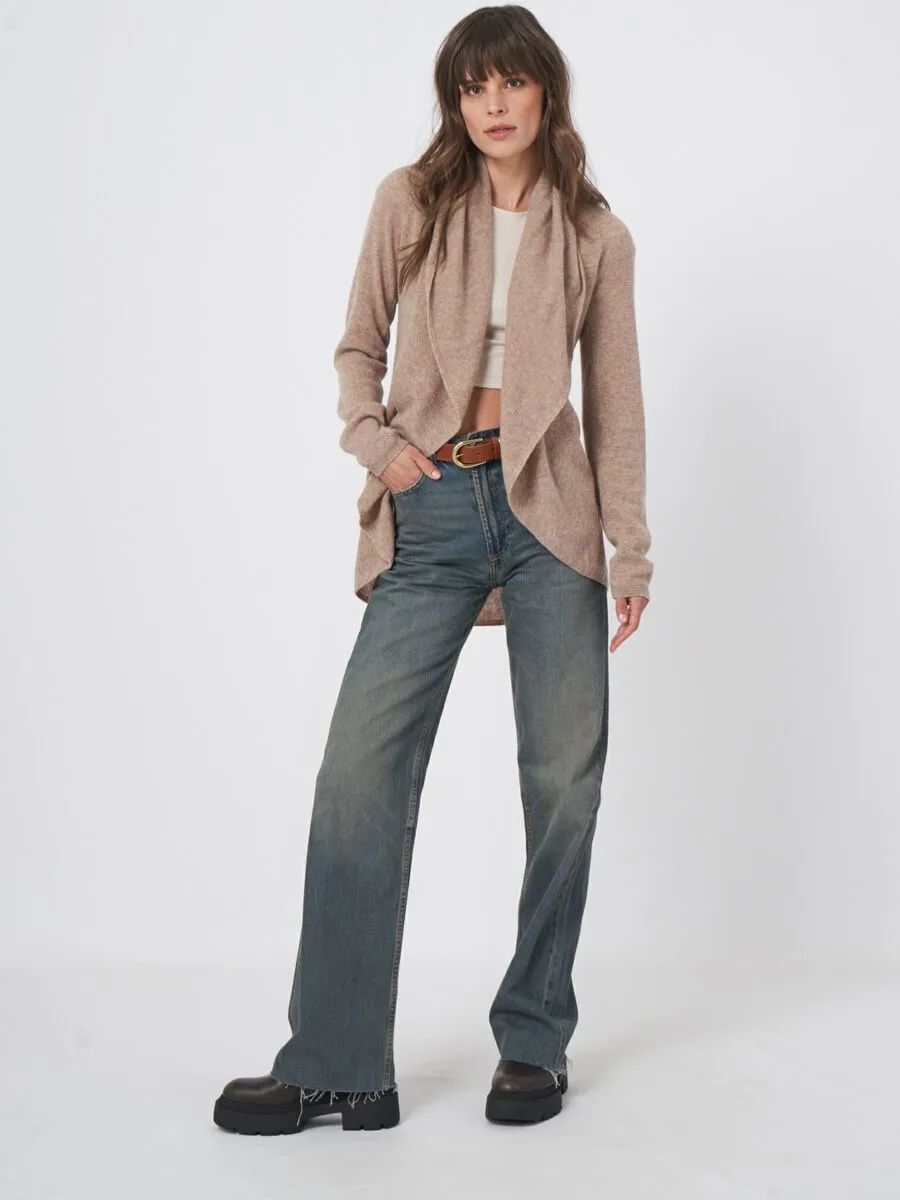 Taupe Shawl Cashmere Cardigan