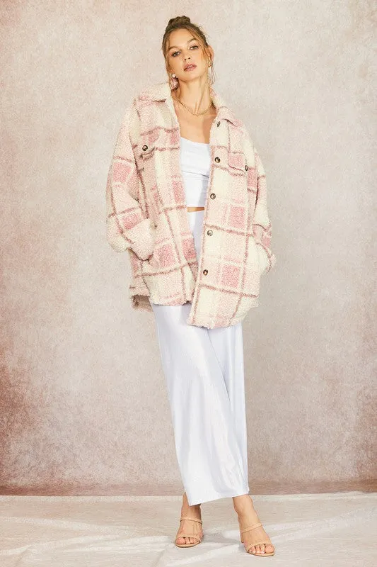 Teddy Plaid Oversized Shacket