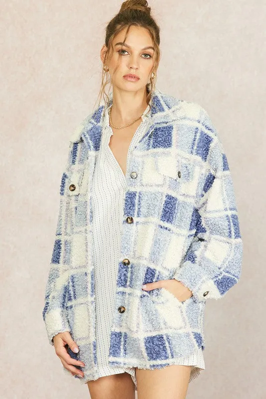 Teddy Plaid Oversized Shacket