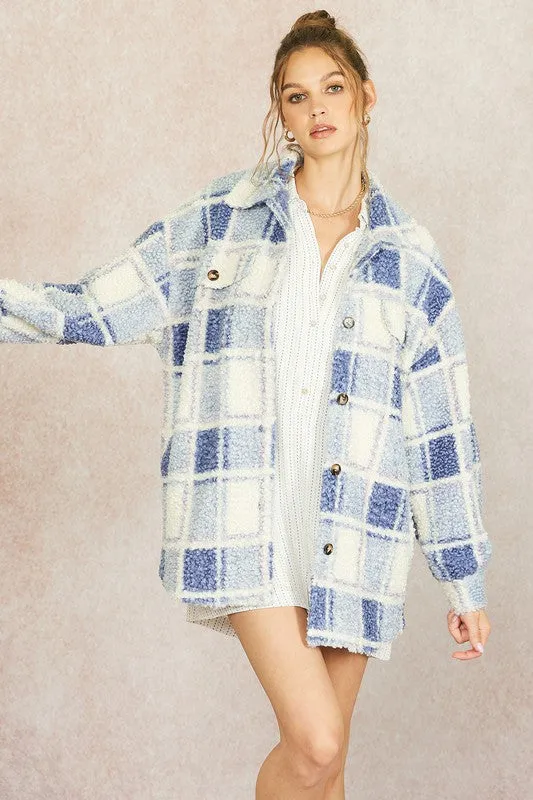 Teddy Plaid Oversized Shacket