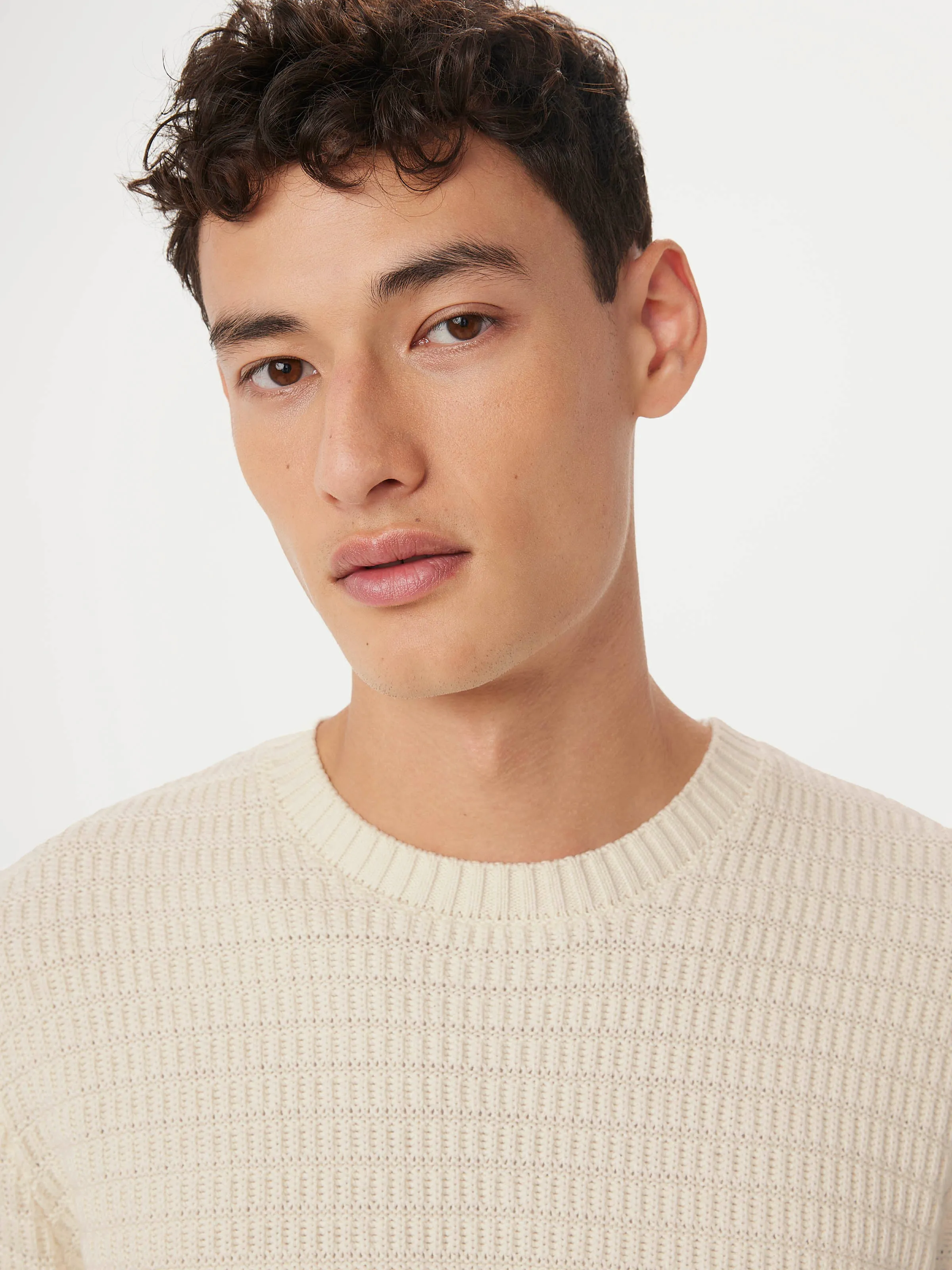 The Ribbed Crewneck Sweater in Cloud