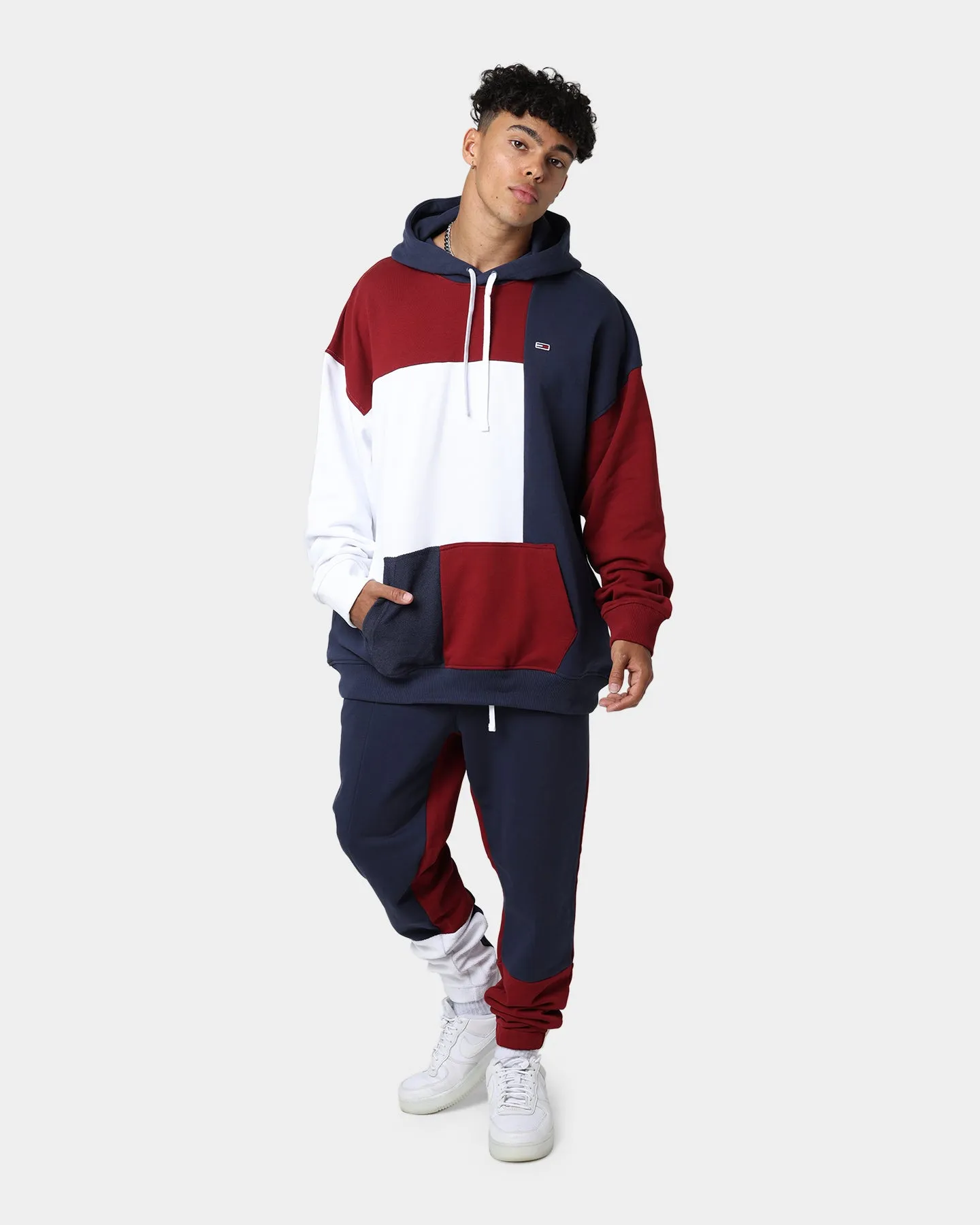 Tommy Jeans TJM Reverse Colorblock Hoodie Twilight Navy/Maroon