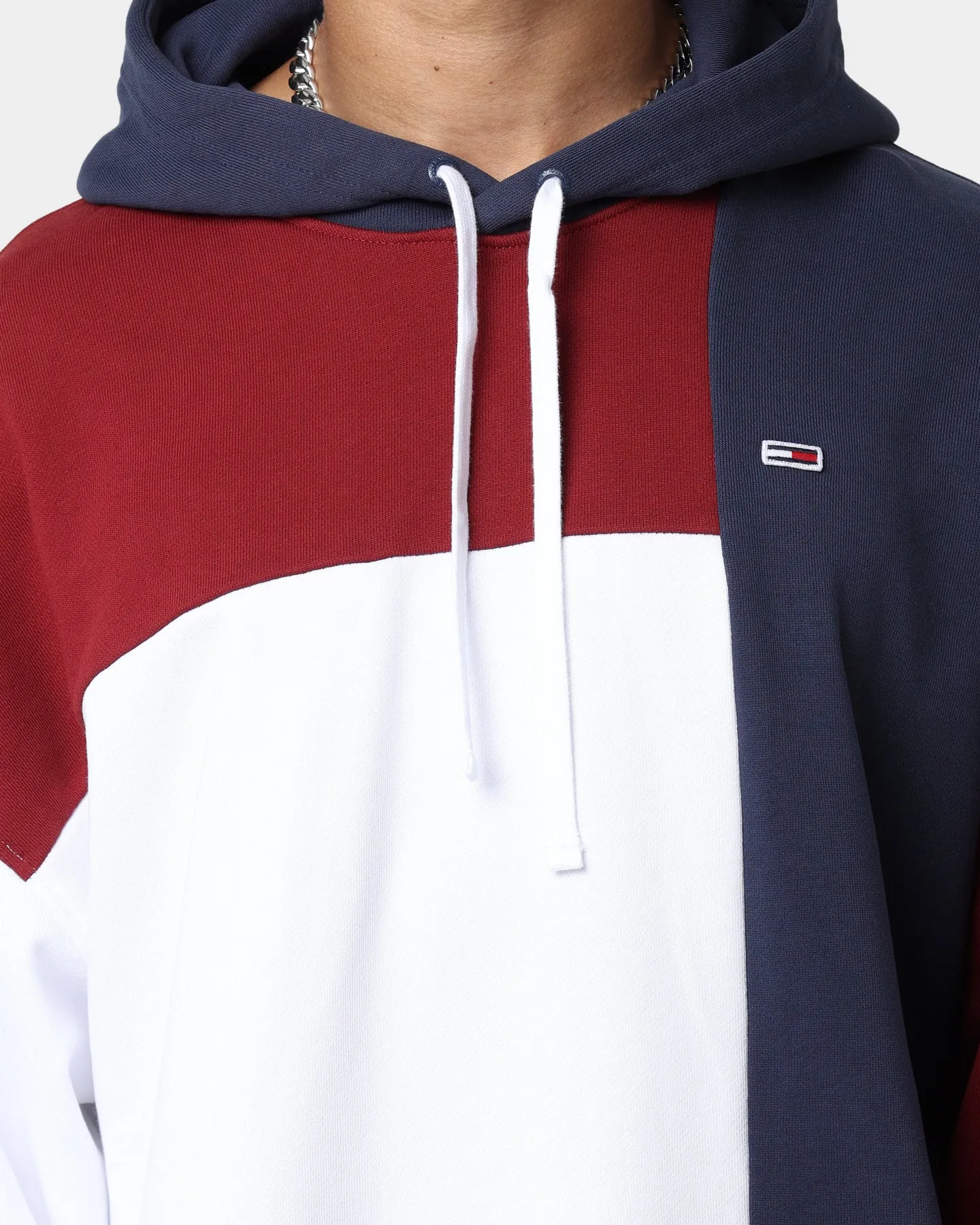 Tommy Jeans TJM Reverse Colorblock Hoodie Twilight Navy/Maroon