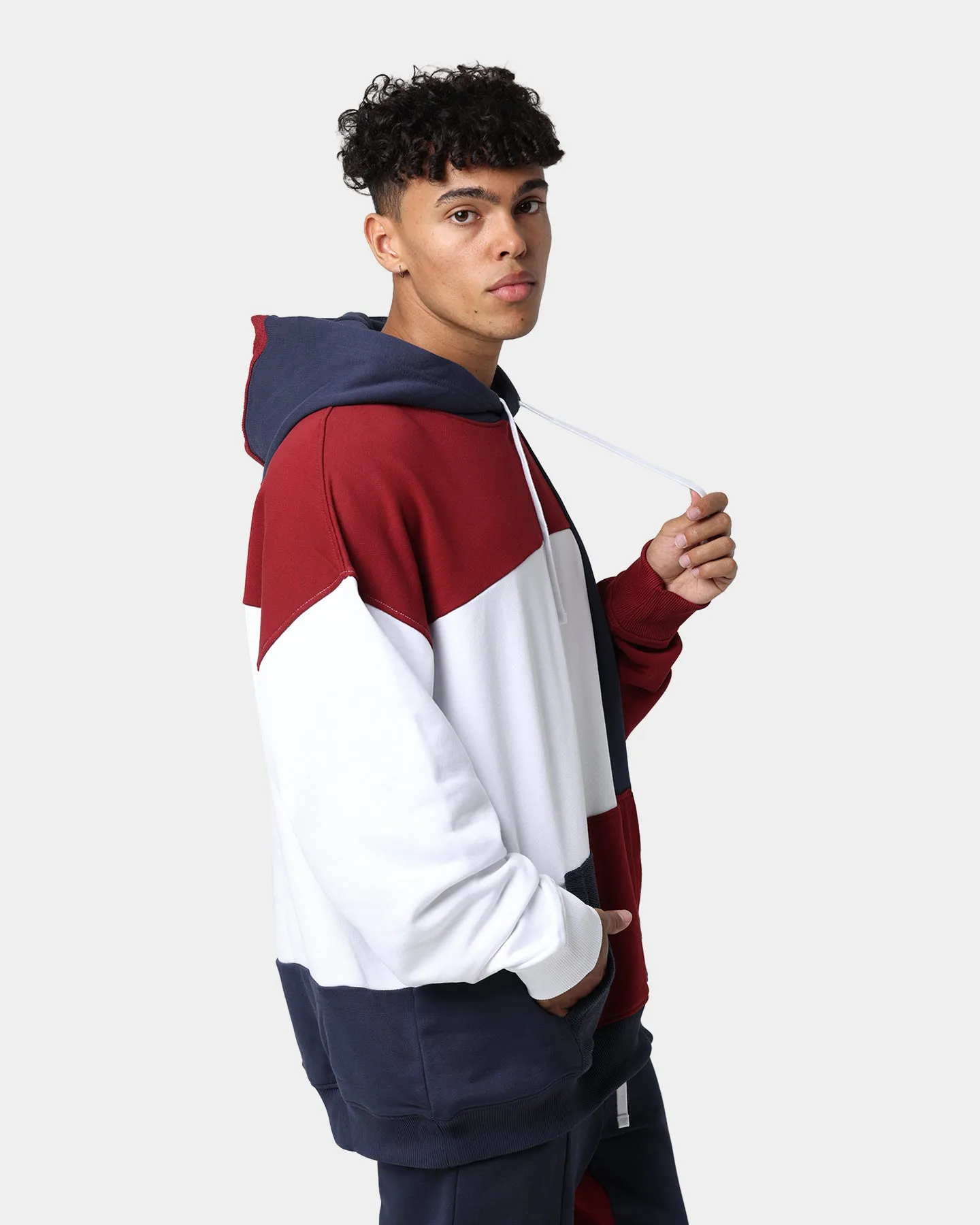 Tommy Jeans TJM Reverse Colorblock Hoodie Twilight Navy/Maroon