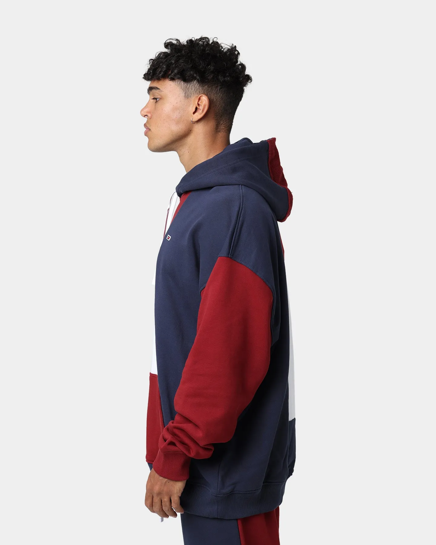 Tommy Jeans TJM Reverse Colorblock Hoodie Twilight Navy/Maroon