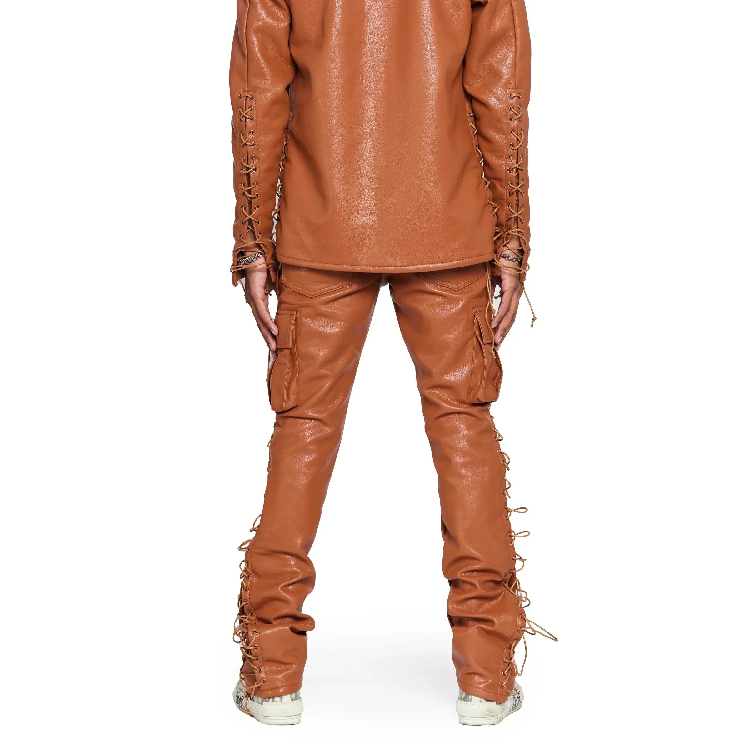 Valabasas Stacked "Trinity" Leather Pant